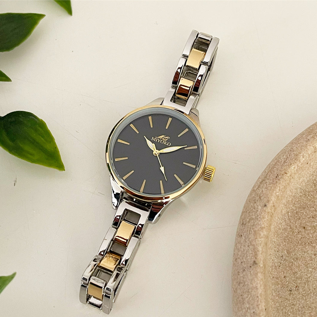 Mixed Black Lyra Metal Watch