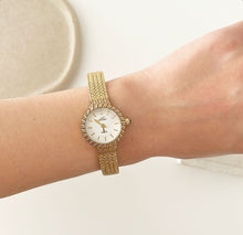 Load image into Gallery viewer, Gold White Luxe Metal Watch
