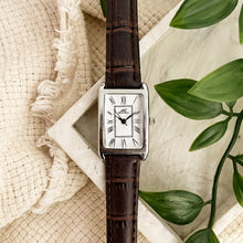Load image into Gallery viewer, Brown Silver White Sleek Leather Watch
