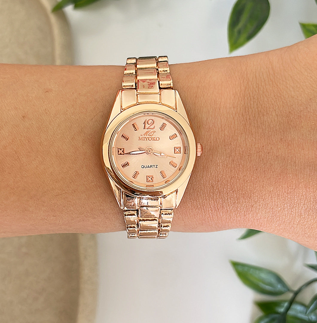 Rose Gold Pulse Metal Watch