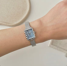 Load image into Gallery viewer, Silver Blue Sunlit Metal Watch
