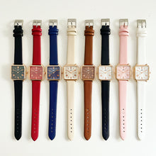 Load image into Gallery viewer, Black Square Leather Watch
