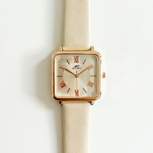 Load image into Gallery viewer, Beige Square Leather Watch

