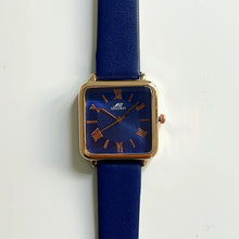 Load image into Gallery viewer, Blue Square Leather Watch
