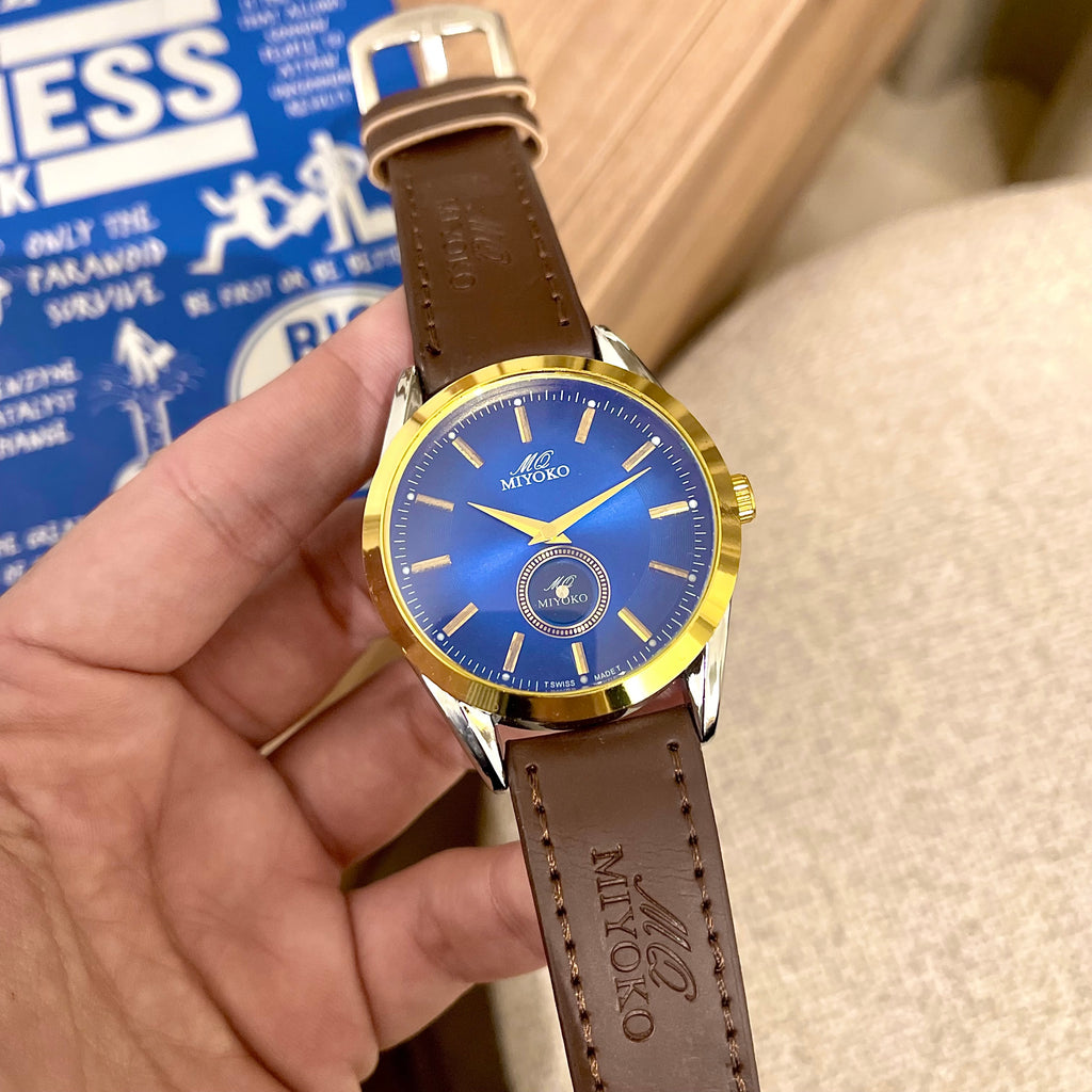Brown Gold Blue Valmere Men Watch