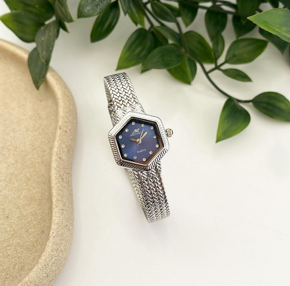 Silver Blue Solara Metal Watch