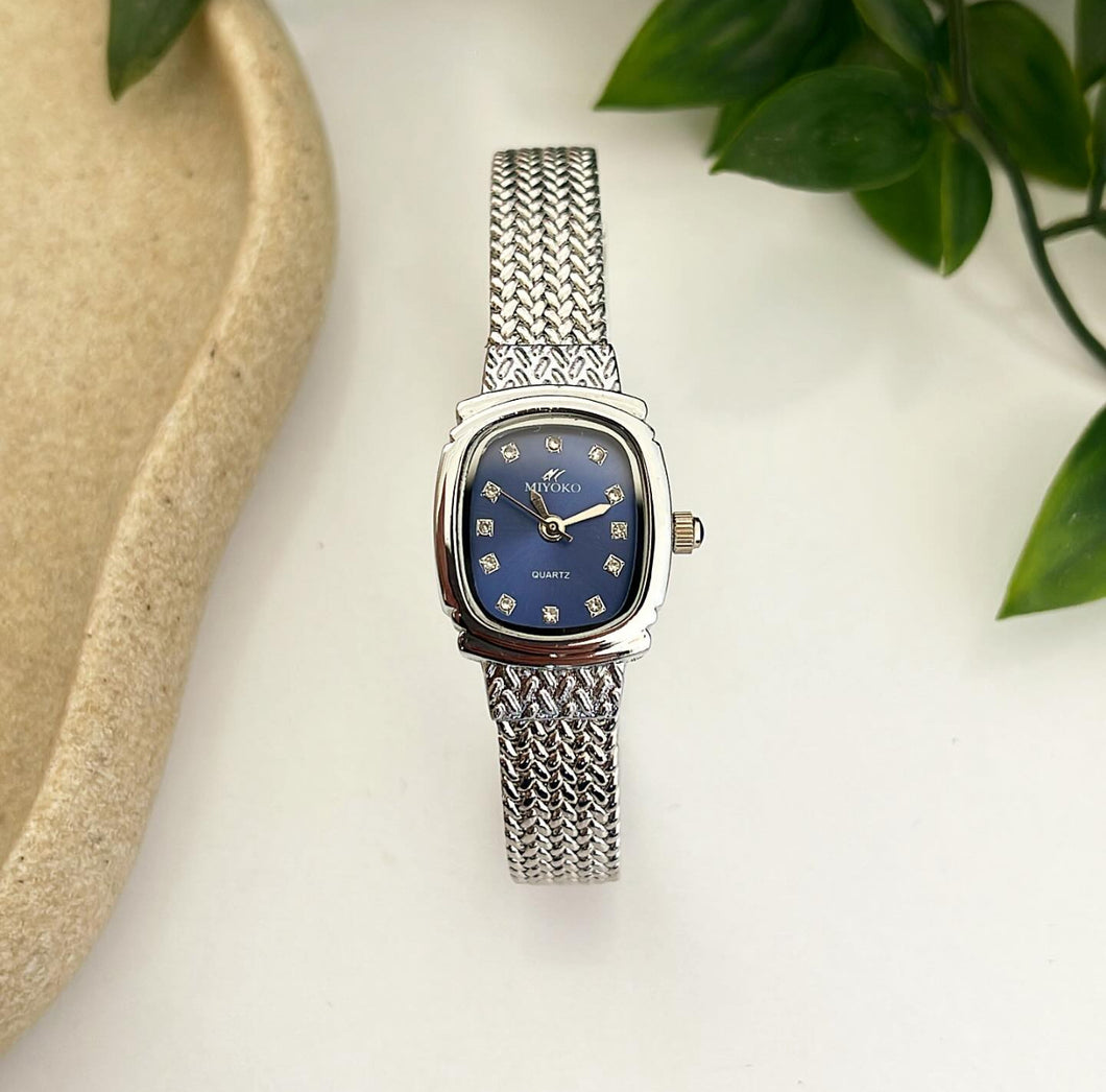 Silver Blue Nocturnal Metal Watch