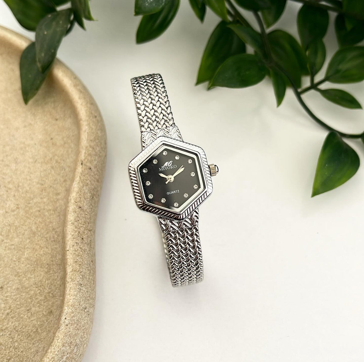 Silver Black Solara Metal Watch