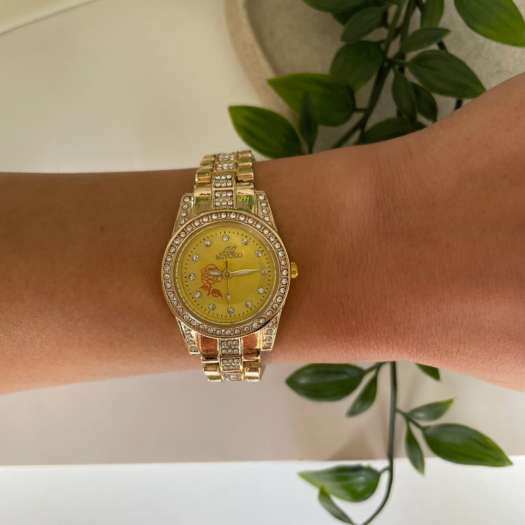 Gold Blossom Metal Watch