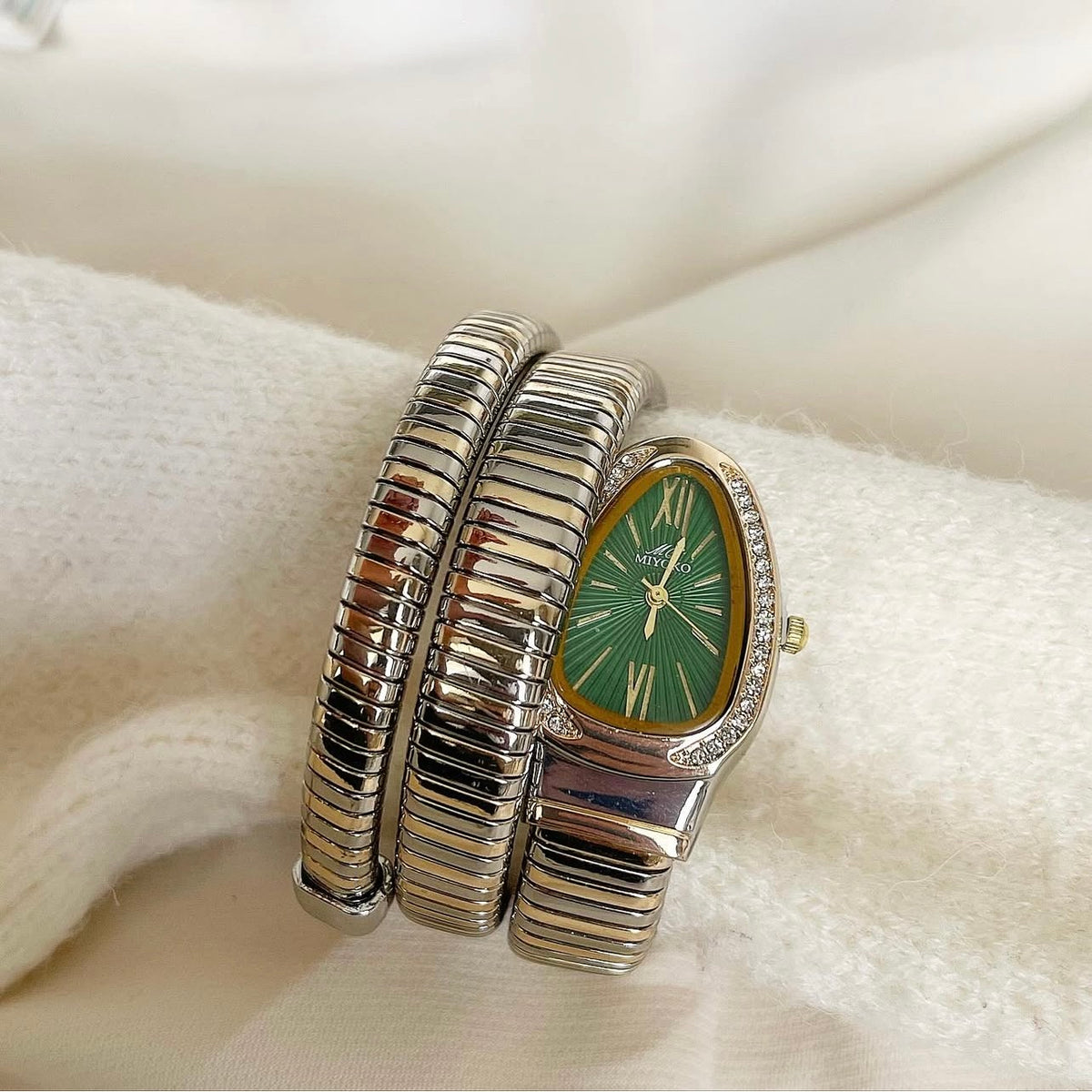 Mixed Gold Green Sneaky Metal Watch