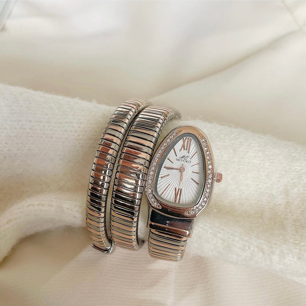 Mixed Rose White Sneaky Metal Watch
