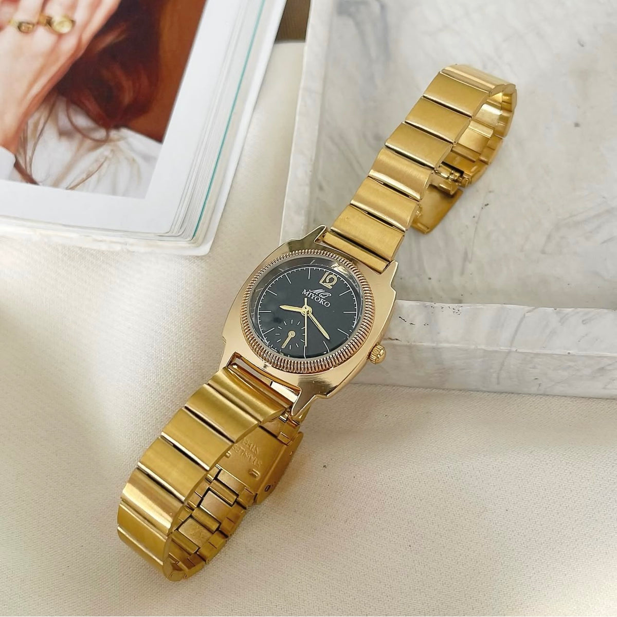 Gold Black Atlas Metal Watch