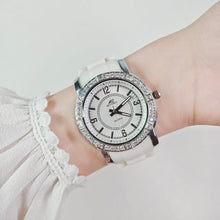 Load image into Gallery viewer, White Pearly Queen Rubber Watch
