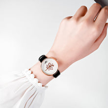 Load image into Gallery viewer, Black Mother Of Pearls Leather Watch
