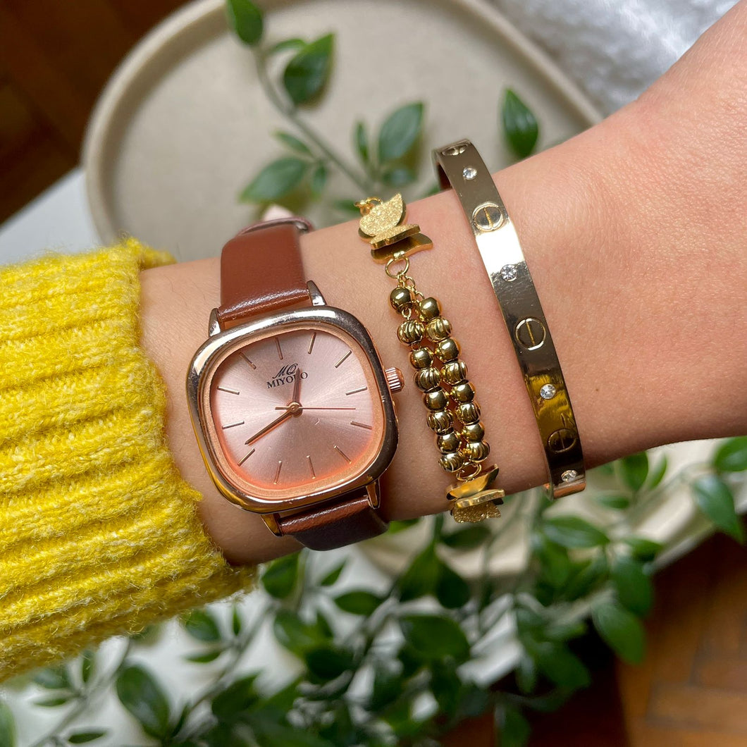 Brown Leather Watch Set