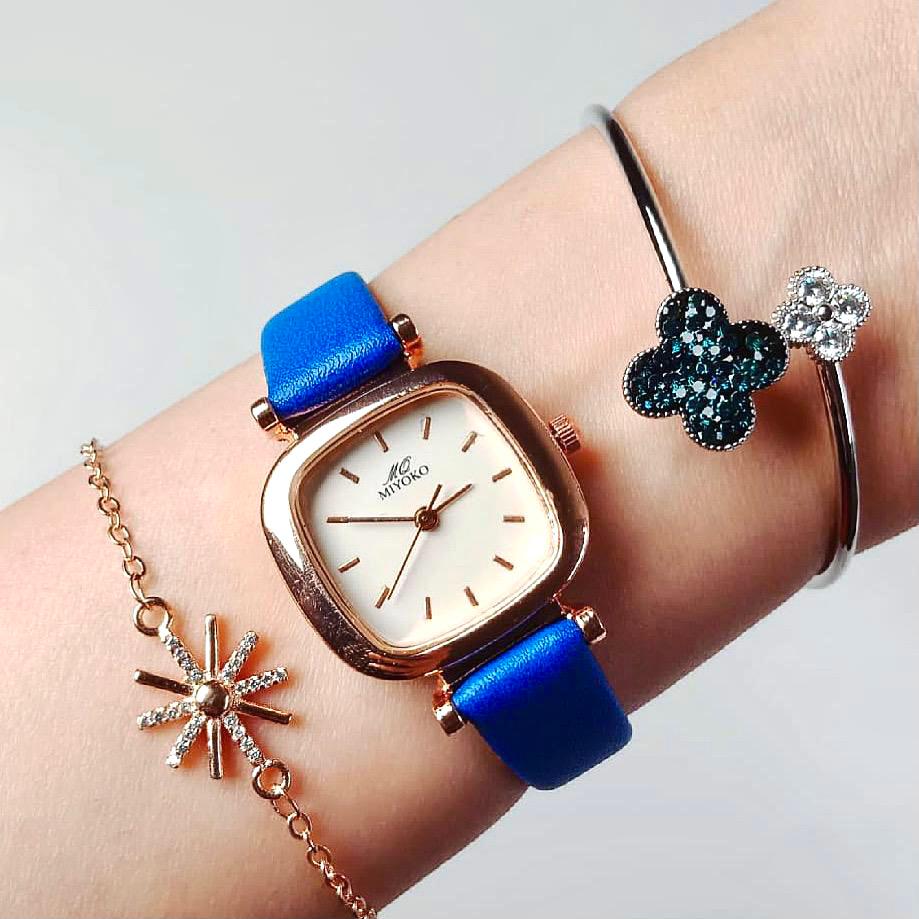 Blue Mini Squared Watch Set – Miyoko Watches