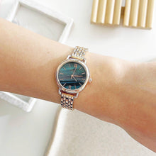 Load image into Gallery viewer, Rose Gold Rainbow Dial Marble Metal Watch
