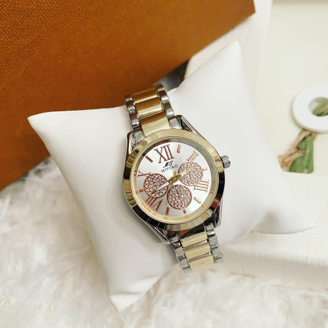 Silver In Gold Soft Metal Watch