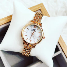 Load image into Gallery viewer, Rosegold White Dial Marble Metal Watch
