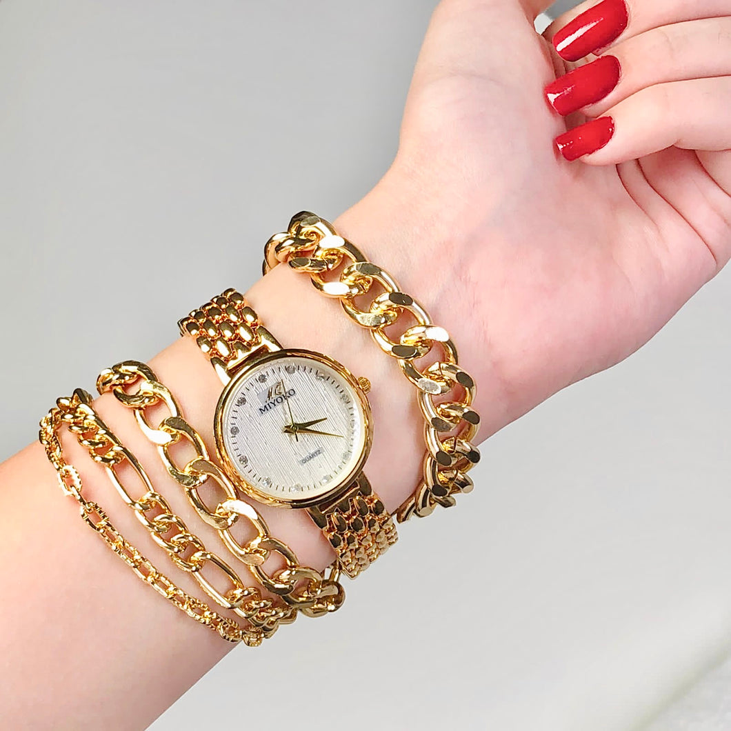 Gold In Mini Diamonds Watch Set