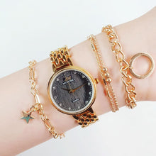 Load image into Gallery viewer, Gold in Black Super Star Thin Watch Set
