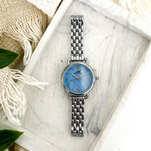 Load image into Gallery viewer, Silver Blue Dial Marble Metal Watch
