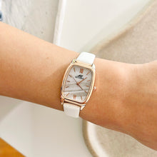 Load image into Gallery viewer, White Rectangular Leather Watch
