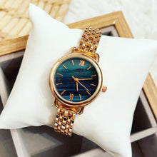 Load image into Gallery viewer, Rose Gold Rainbow Dial Marble Metal Watch

