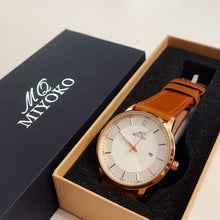 Load image into Gallery viewer, Camel In White Leather Elegant Men Watch
