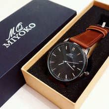 Load image into Gallery viewer, Brown In Black Leather Elegant Men Watch
