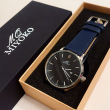 Load image into Gallery viewer, Blue In Silver Leather Elegant Men Watch
