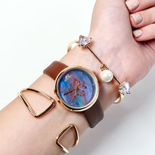 Load image into Gallery viewer, Brown in Blue Pearled Watch Set
