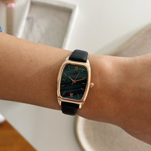 Load image into Gallery viewer, Black Rectangular Leather Watch
