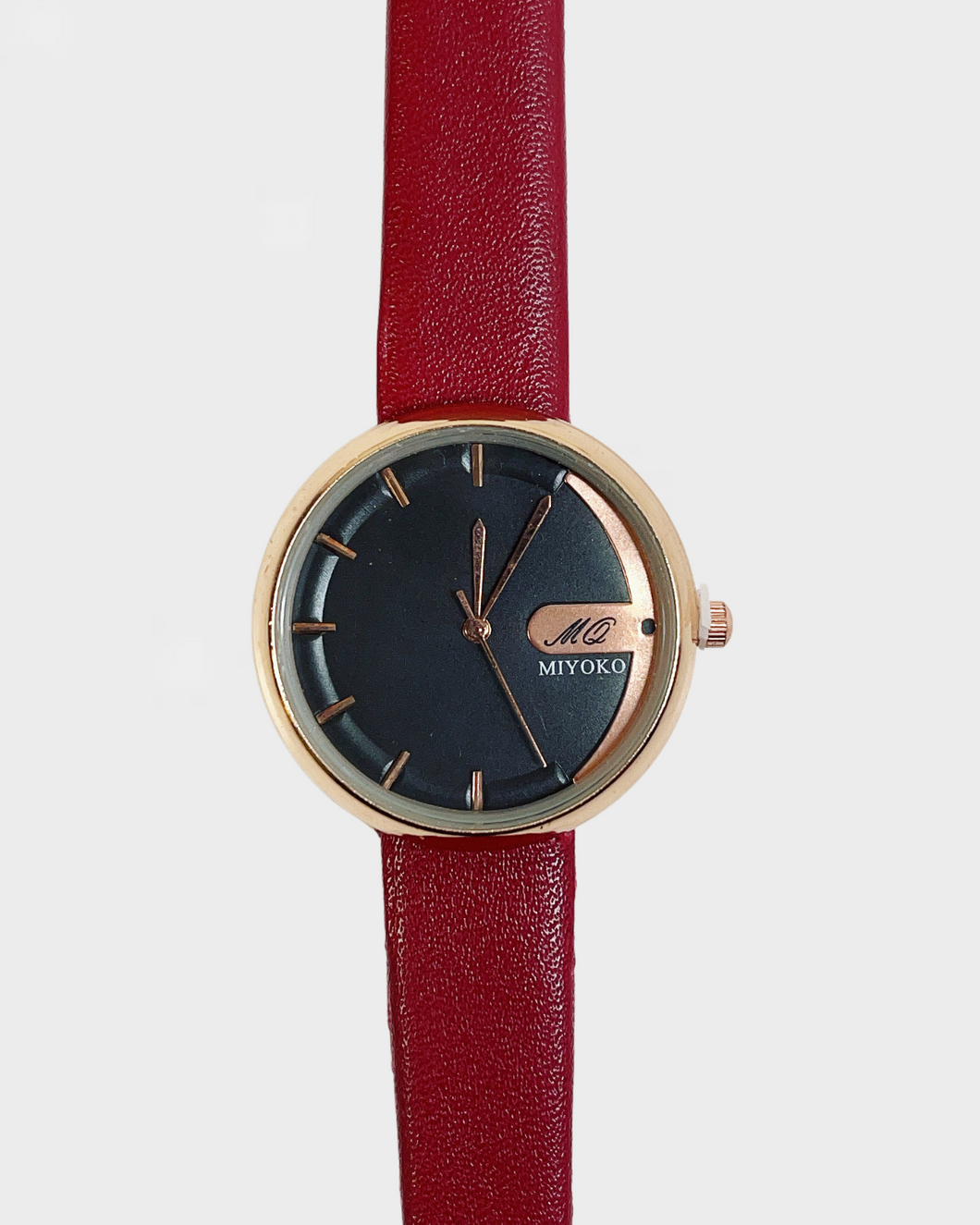 Maroon Black Holy Leather Watch – Miyoko Watches