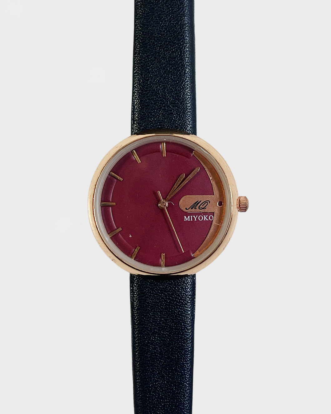 Black Maroon Holy Leather Watch – Miyoko Watches