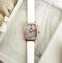 Load image into Gallery viewer, White Rectangular Leather Watch
