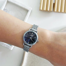 Load image into Gallery viewer, Silver Black Dial Marble Metal Watch
