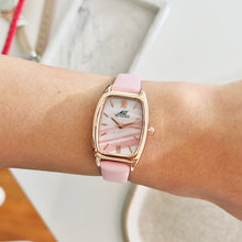 Load image into Gallery viewer, Pink Rectangular Leather Watch
